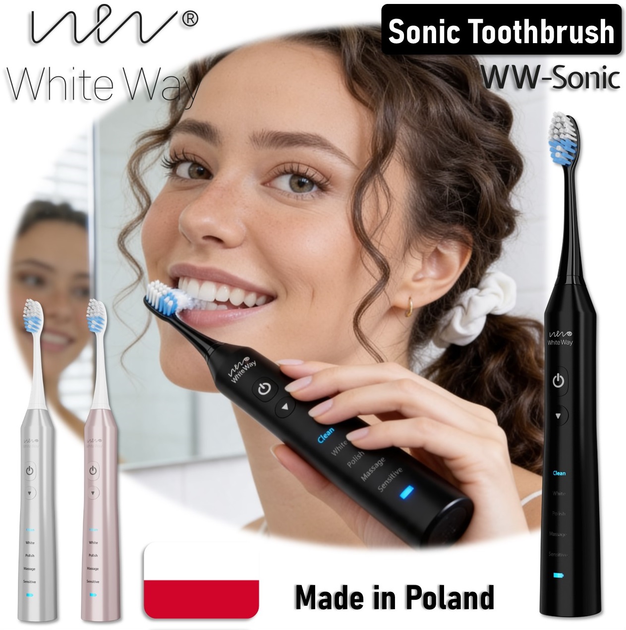 فرشاة الأسنان الاهتزازية سونيك - Sonic Toothbrush Electric Toothbrushes Diagnosis White Way WW-Sonic 1