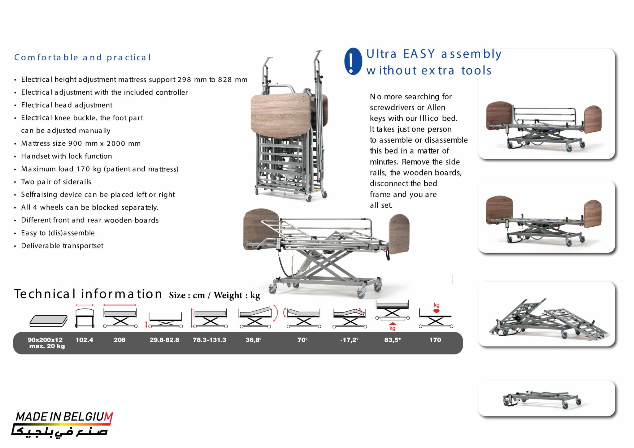 Hospital Bed Electric easily can (Assemble and Disassemble