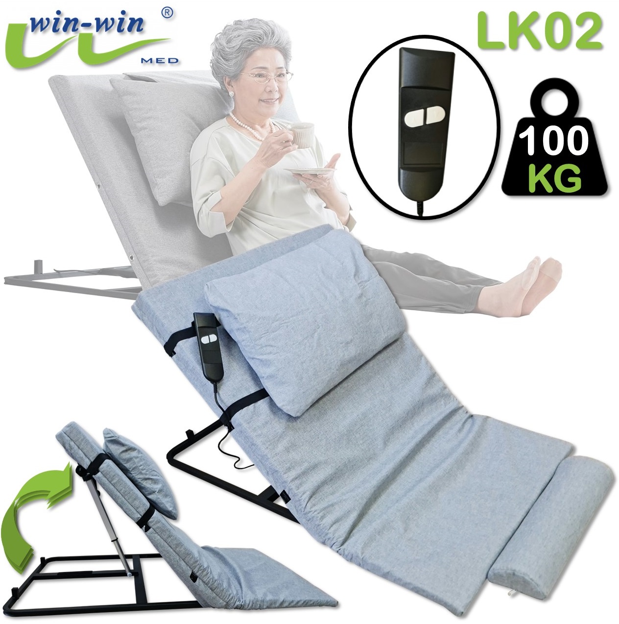 Lifting Bed Backrest Portable Folding Adjustable Sit Up Back Rest For - View #4