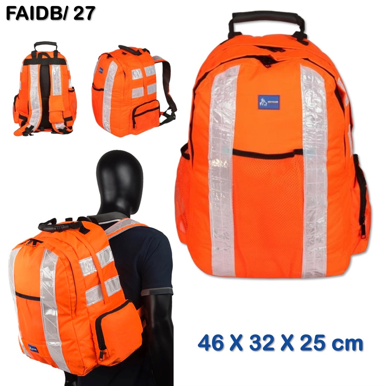 حقيبة ظهر للإسعافات الأولية 46 × 32 × 25 سم First Aid Back Bag bodygaurd work wear Back Bag FAIDB27