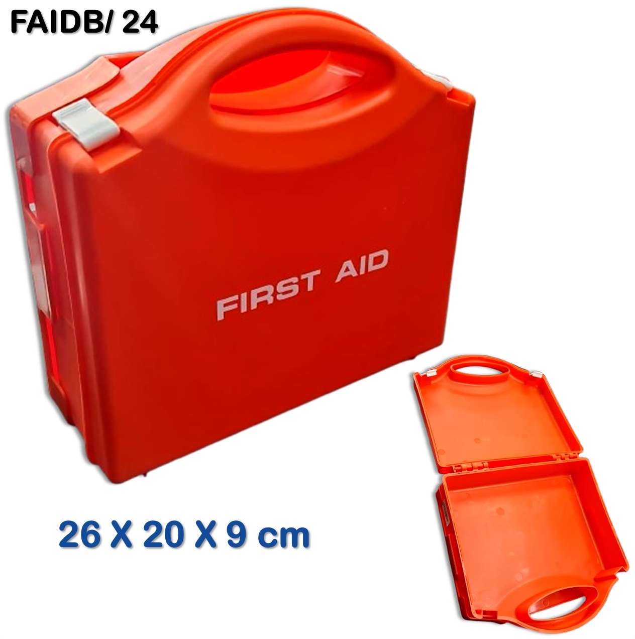 صندوق الاسعافات الاولية بلاستيك 26 × 20 × 9 سم First Aid Box Plastic 26 X 20 X 9 cm FAIDB24