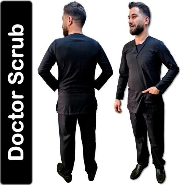 Doctor Scrubs | High Quality Doctor Scrub | Long Sleeve | Black | Made in Jordan