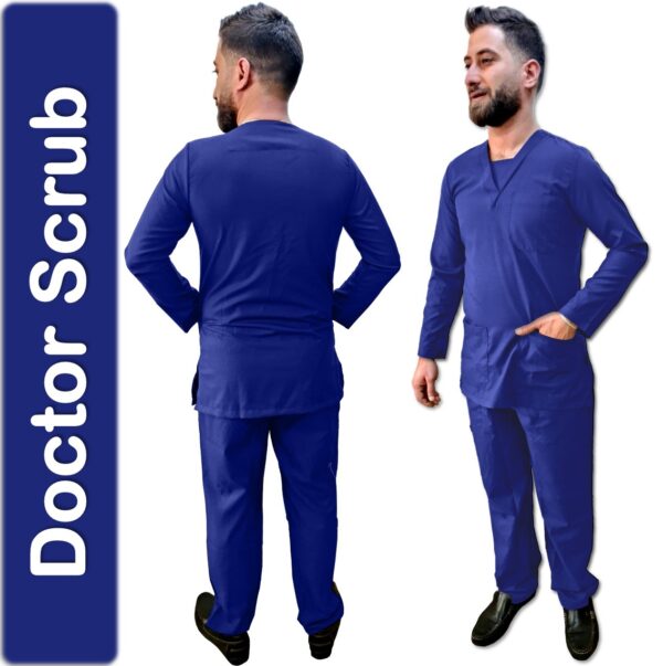 Doctor Scrubs | High Quality Doctor Scrub | Long Sleeve | Blue | Made in Jordan