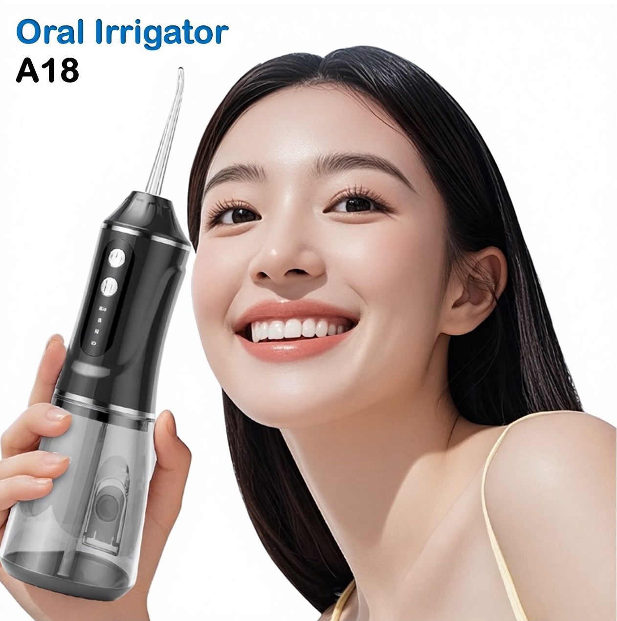 Dental Oral Irrigator A18 جهاز الخيط المائي لتنظيف الاسنان منظف أسنان كهربائي قابل لإعادة الشحن 00