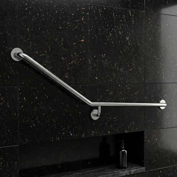 Bathroom Wall Grab Bars | Stainless Steel | Curved | Bath & Shower Grab Bars | Curved: 75 cm X 70 cm | Made in Taiwan | WGB75x70CM