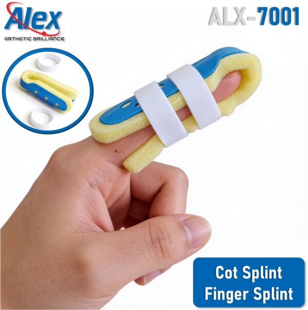 Cot Splint | Finger Splint with 2 Straps | U-Shaped Design | For Men & Women | Made in India | Alex | ALX-7001