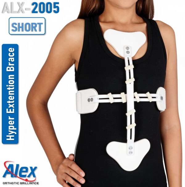 Hyper Extension Brace | ASH Brace | Thoracic Extension Spine Brace | for Hyperextension Support, Osteoporosis, Kyphosis & Compression Fractures | Made in India | Alex | ALX-2005-SHORT