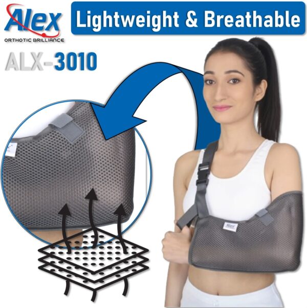 Arm Sling Pouch | Perforated | Adjustable Shoulder & Forearm Support for Injury Recovery, Fractures & Post-Cast Immobilization | Made in India | Alex | ALX-3010 Arm Sling Pouch | Perforated | Adjustable Shoulder & Forearm Support for Injury Recovery, Fractures & Post-Cast Immobilization | Made in India | Alex | ALX-3010
