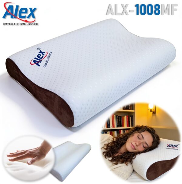 Medical Pillow | Cervical Pillow | Ergonomic | Memory Foam | 50 X 33 X 9 cm | Made in India | Alex | ALX-1008MF