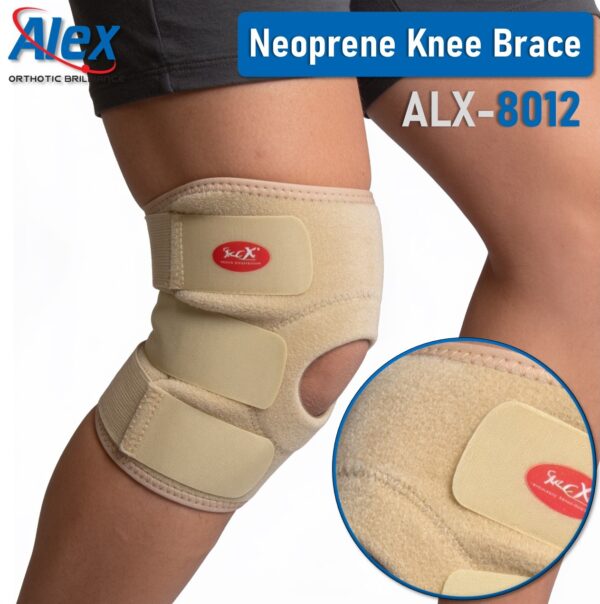 Knee Support | Open Patella Octopus Type | Neoprene | Padded Patella opening | For Men & Women | Made in India | Alex | ALX-8012