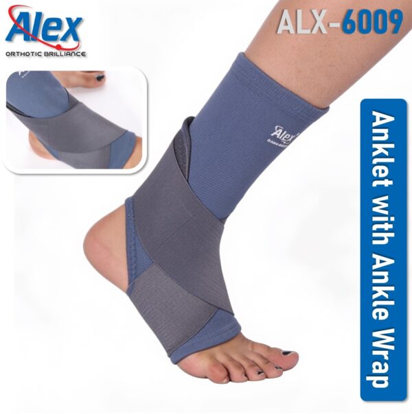 Ankle Brace with Straps | Anklet with Ankle Wrap | Adjustable Strap | Anatomical shape | Breathable | Fits comfortably in a shoe | For Men & Women | Made in India | Alex | ALX-6009