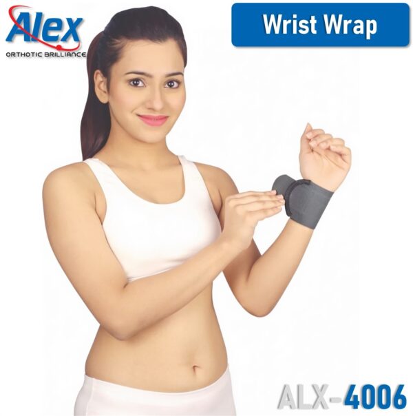 Wrist Wrap | Soft Elastic Material | Adjustable Hook and Loop fasteners | Universal | For Men & Women | Made in India | Alex | ALX-4006