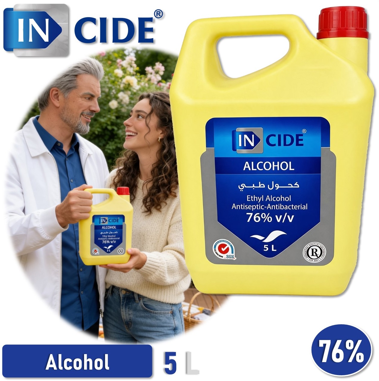 كحول طبي-5 لتر-Alcohol 76% 5 L IN CIDE ICA5L 1